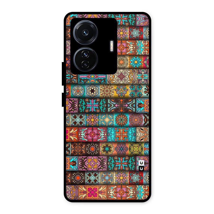 Tribal Seamless Pattern Vintage Decorative Metal Back Case for Vivo T1 Pro
