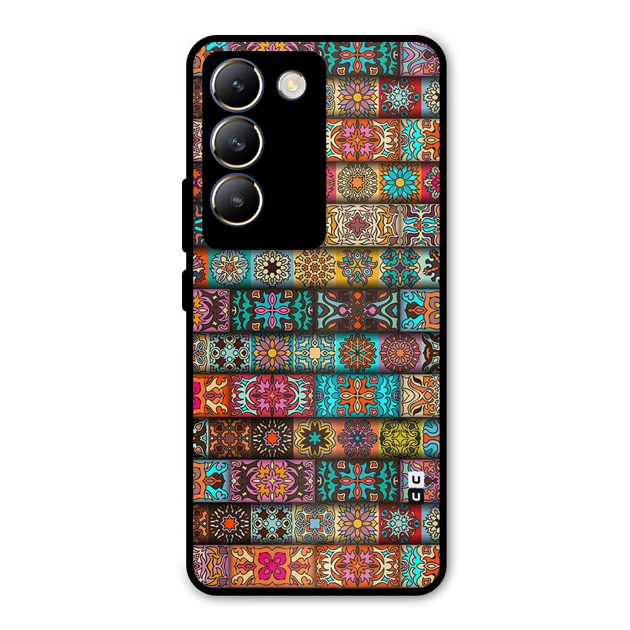 Tribal Seamless Pattern Vintage Decorative Metal Back Case for Vivo T3 5G