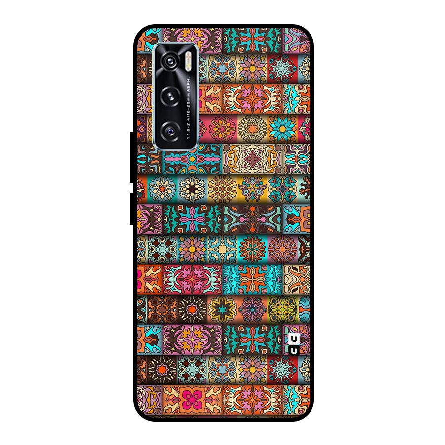 Tribal Seamless Pattern Vintage Decorative Metal Back Case for Vivo V20 SE