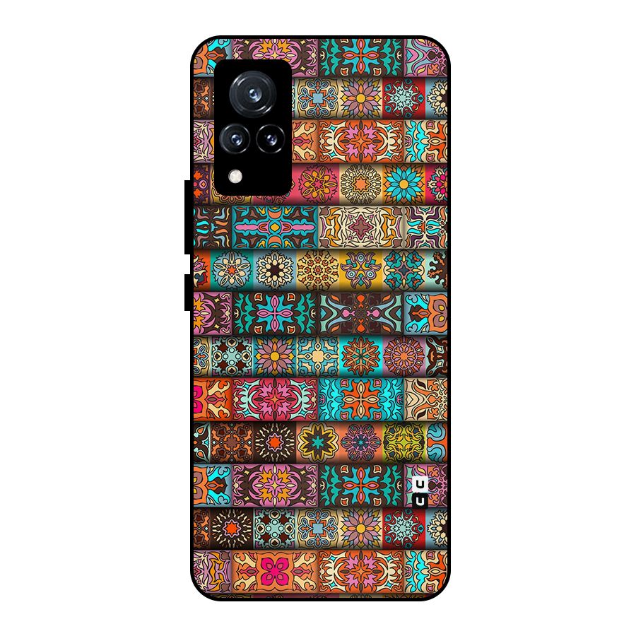 Tribal Seamless Pattern Vintage Decorative Metal Back Case for Vivo V21 5G