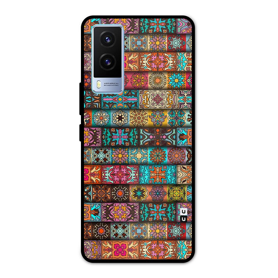Tribal Seamless Pattern Vintage Decorative Metal Back Case for Vivo V21e 5G