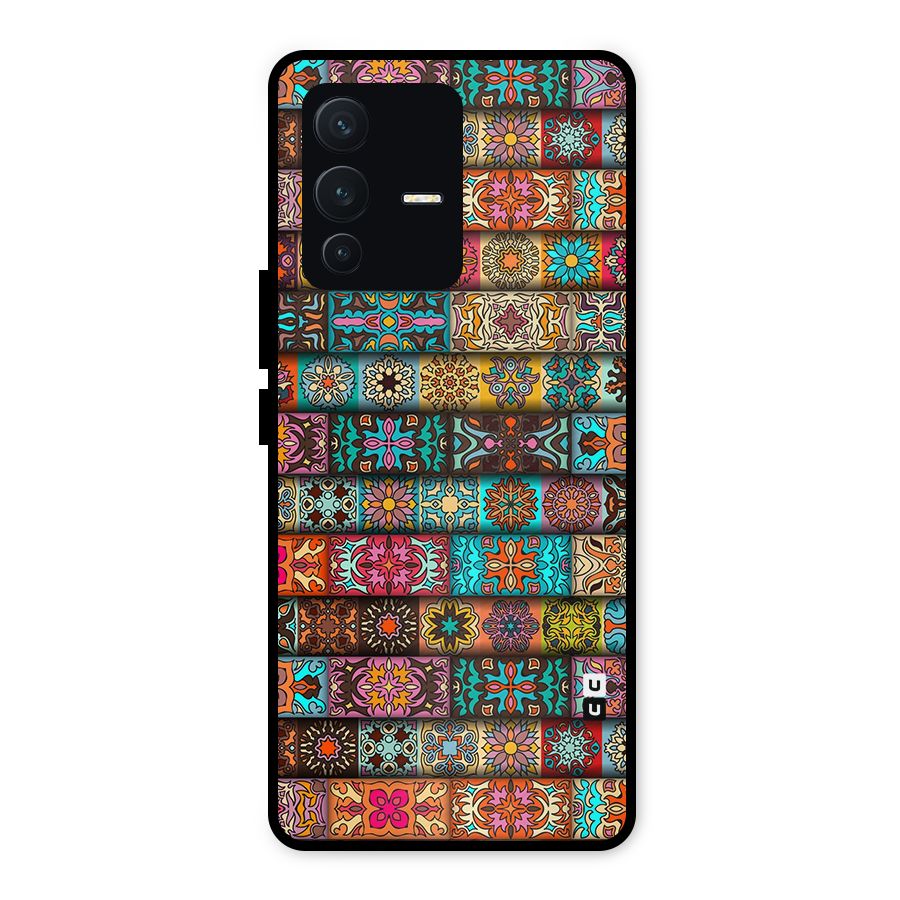 Tribal Seamless Pattern Vintage Decorative Metal Back Case for Vivo V23 5G