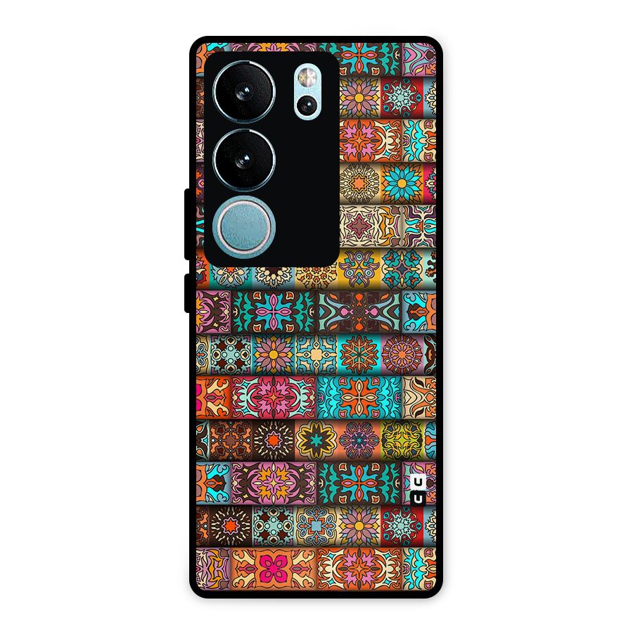 Tribal Seamless Pattern Vintage Decorative Metal Back Case for Vivo V29 Pro