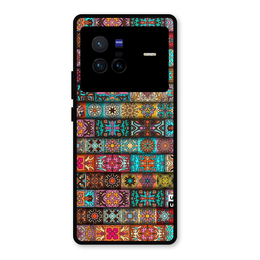 Tribal Seamless Pattern Vintage Decorative Metal Back Case for Vivo X80