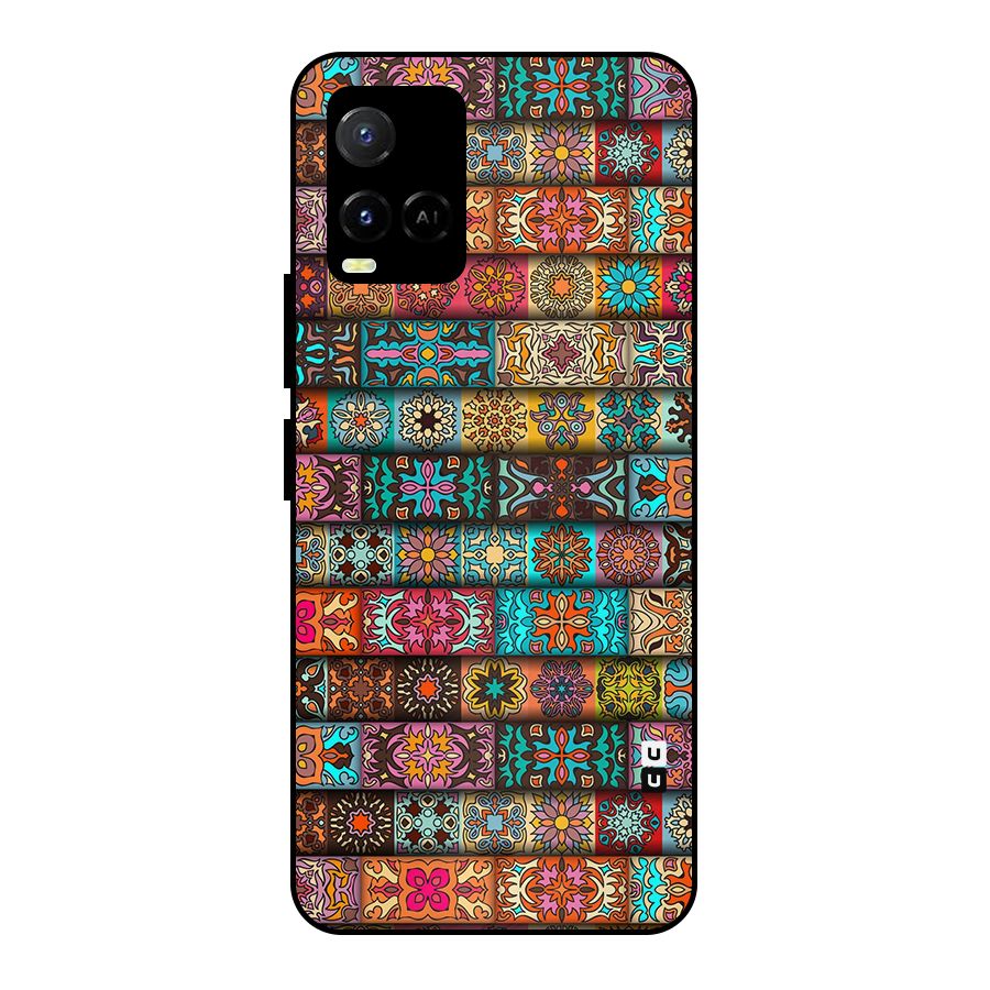 Tribal Seamless Pattern Vintage Decorative Metal Back Case for Vivo Y21A