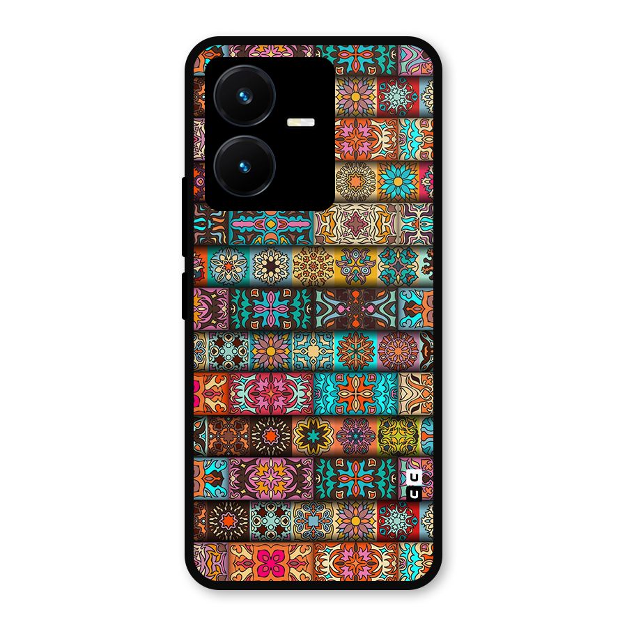 Tribal Seamless Pattern Vintage Decorative Metal Back Case for Vivo Y22
