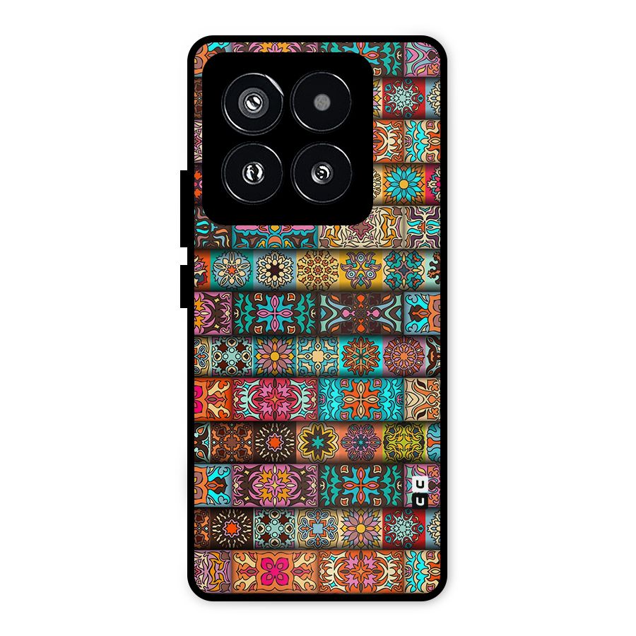 Tribal Seamless Pattern Vintage Decorative Metal Back Case for Xiaomi 14 Pro
