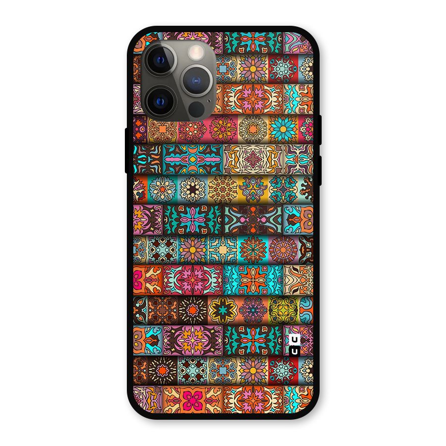 Tribal Seamless Pattern Vintage Decorative Metal Back Case for iPhone 12 Pro