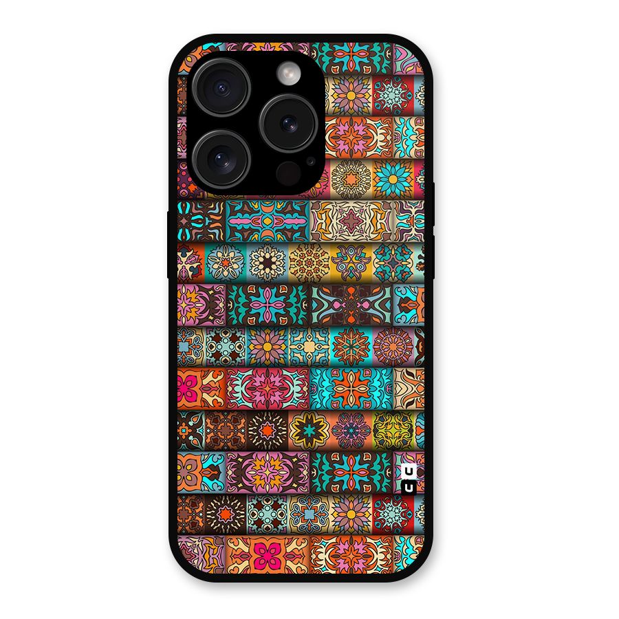 Tribal Seamless Pattern Vintage Decorative Metal Back Case for iPhone 15 Pro