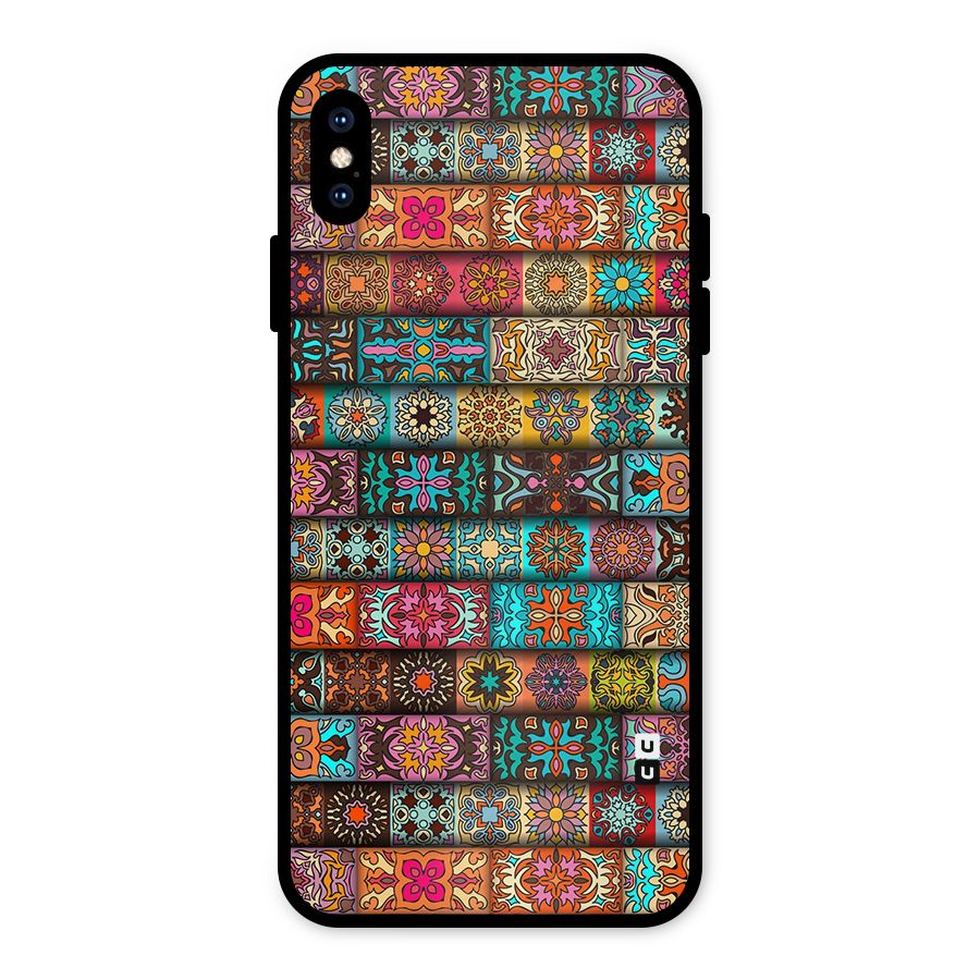 Tribal Seamless Pattern Vintage Decorative Metal Back Case for iPhone XS Max