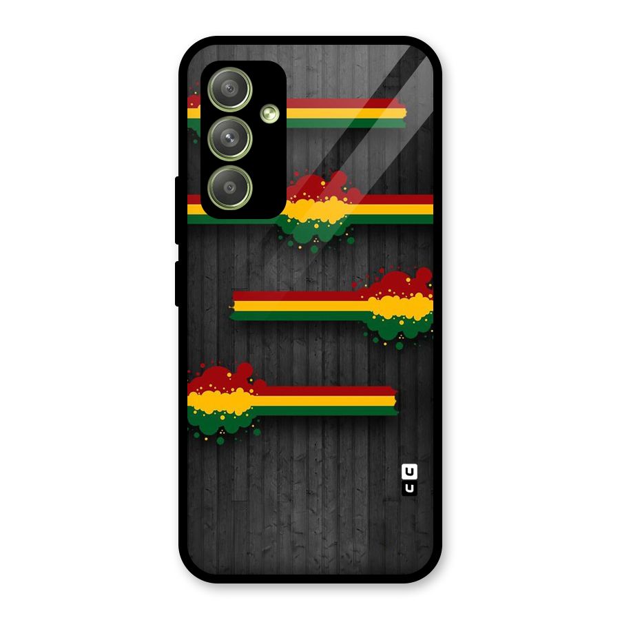 Tricolor Splash Design Glass Back Case for Galaxy A54