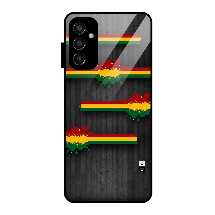Tricolor Splash Design Glass Back Case for Galaxy F13