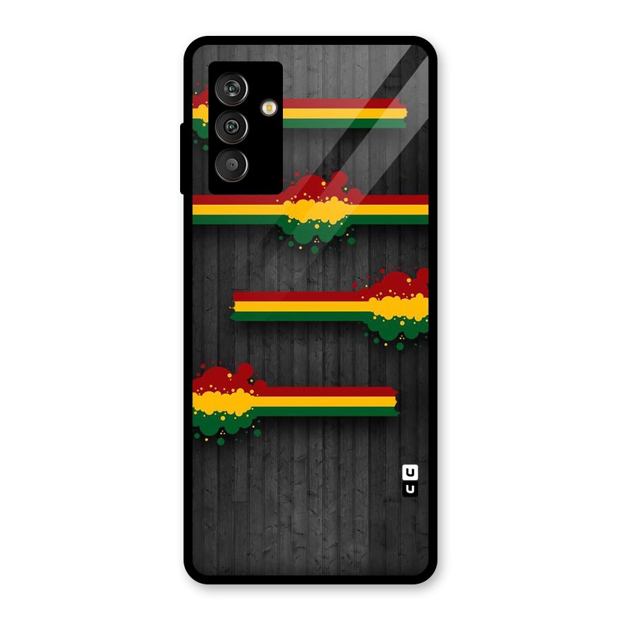 Tricolor Splash Design Glass Back Case for Galaxy M13