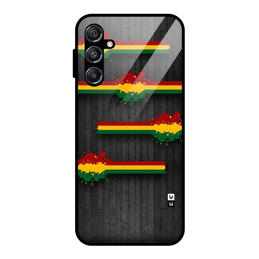 Tricolor Splash Design Glass Back Case for Galaxy M34 5G