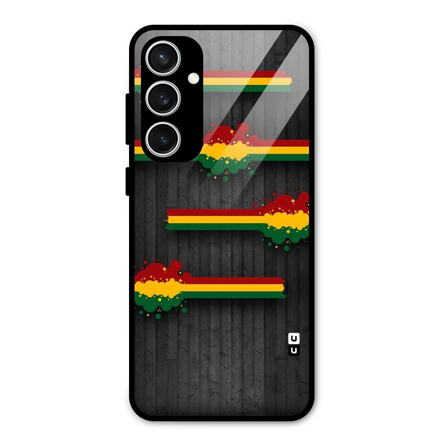 Tricolor Splash Design Glass Back Case for Galaxy S23 FE