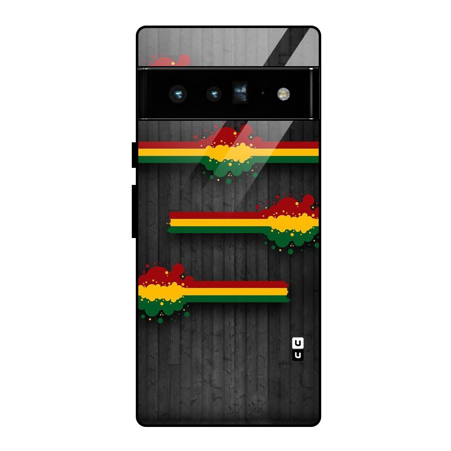 Tricolor Splash Design Glass Back Case for Google Pixel 6 Pro
