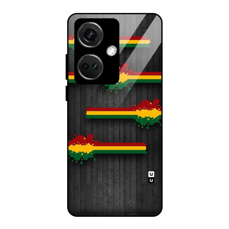 Tricolor Splash Design Glass Back Case for OnePlus Nord CE 3 5G