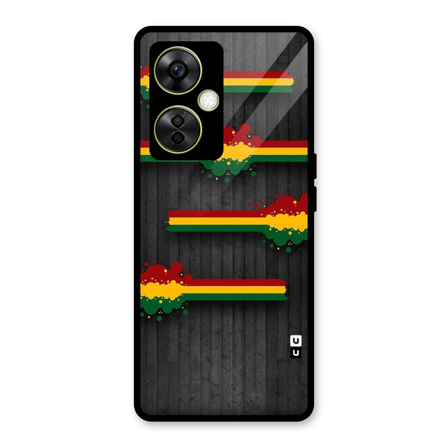 Tricolor Splash Design Glass Back Case for OnePlus Nord CE 3 Lite