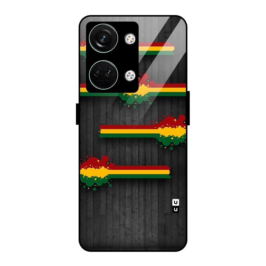 Tricolor Splash Design Glass Back Case for Oneplus Nord 3