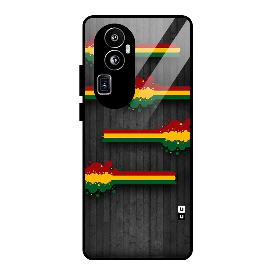Tricolor Splash Design Glass Back Case for Oppo Reno10 Pro Plus