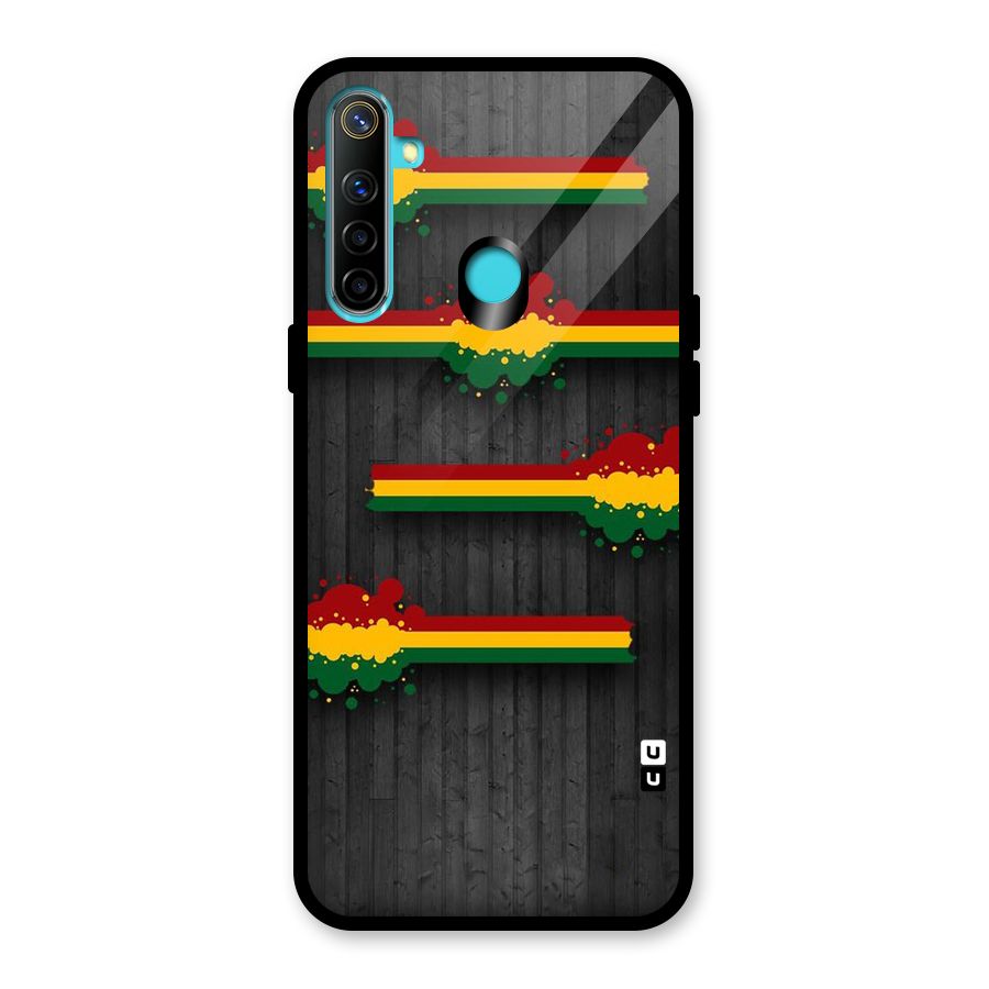 Tricolor Splash Design Glass Back Case for Realme 5