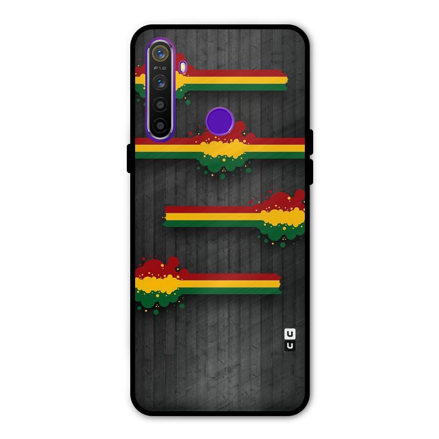 Tricolor Splash Design Glass Back Case for Realme 5s