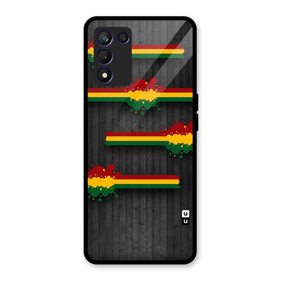 Tricolor Splash Design Glass Back Case for Realme 9 5G Speed
