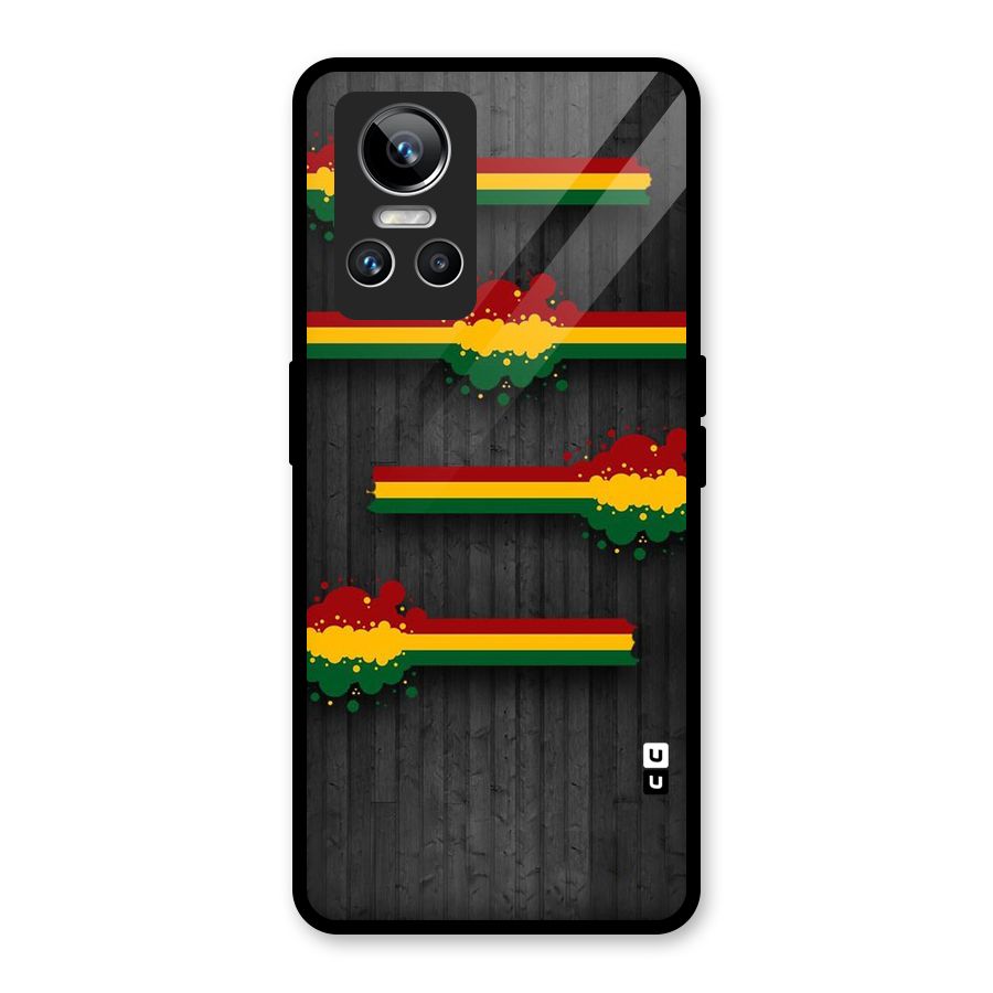Tricolor Splash Design Glass Back Case for Realme GT Neo 3