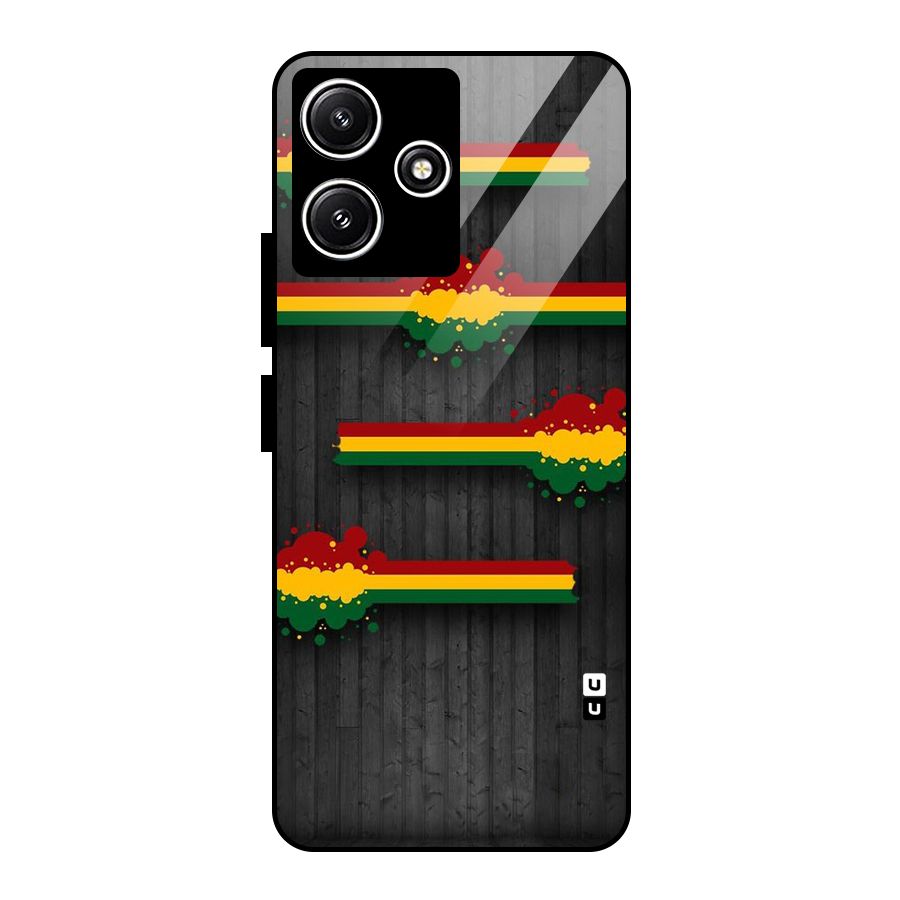 Tricolor Splash Design Glass Back Case for Redmi 12 5G