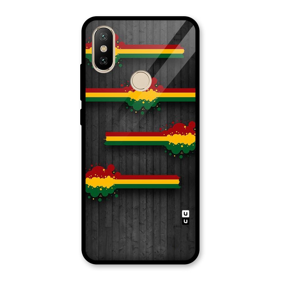 Tricolor Splash Design Glass Back Case for Redmi A1