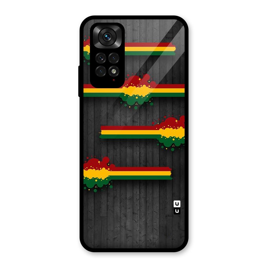 Tricolor Splash Design Glass Back Case for Redmi Note 11S