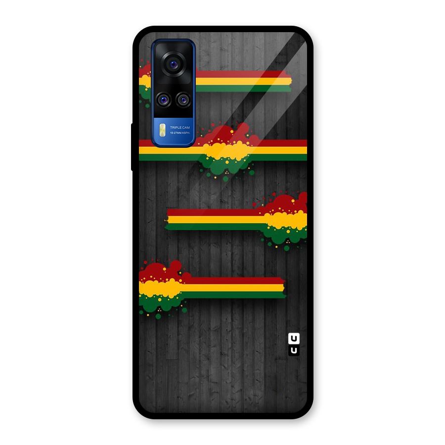Tricolor Splash Design Glass Back Case for Vivo Y31
