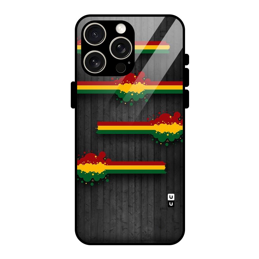 Tricolor Splash Design Glass Back Case for iPhone 15 Pro Max