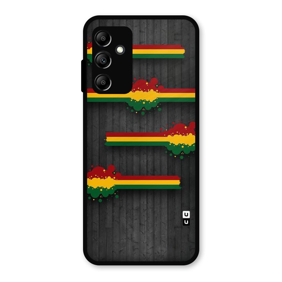 Tricolor Splash Design Metal Back Case for Galaxy A14 5G