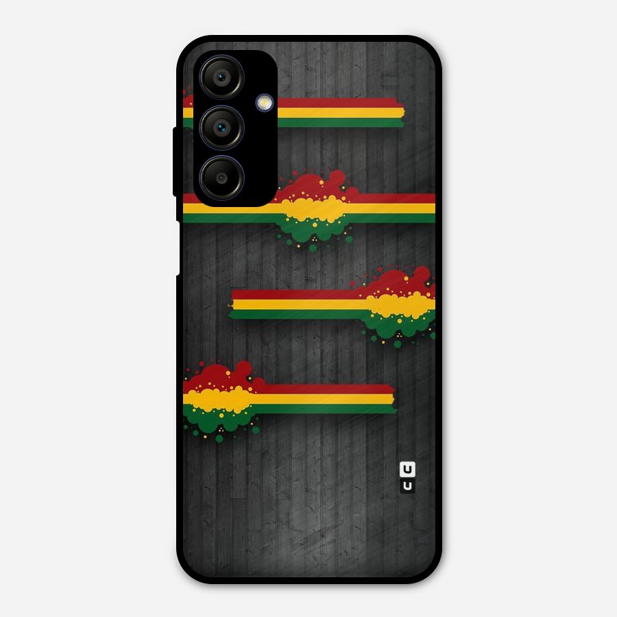 Tricolor Splash Design Metal Back Case for Galaxy A15 5G