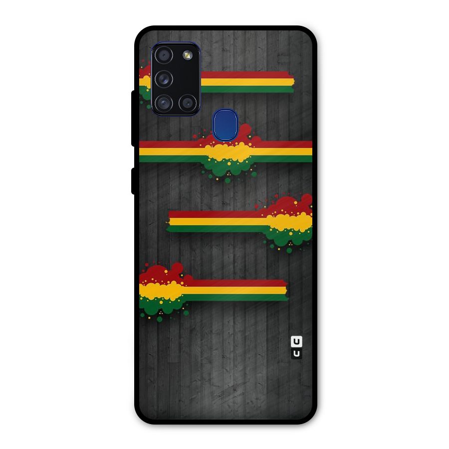Tricolor Splash Design Metal Back Case for Galaxy A21s