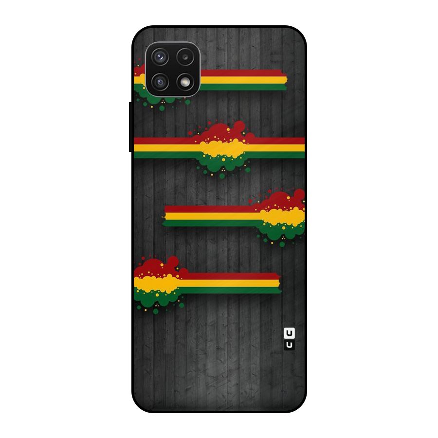 Tricolor Splash Design Metal Back Case for Galaxy A22 5G