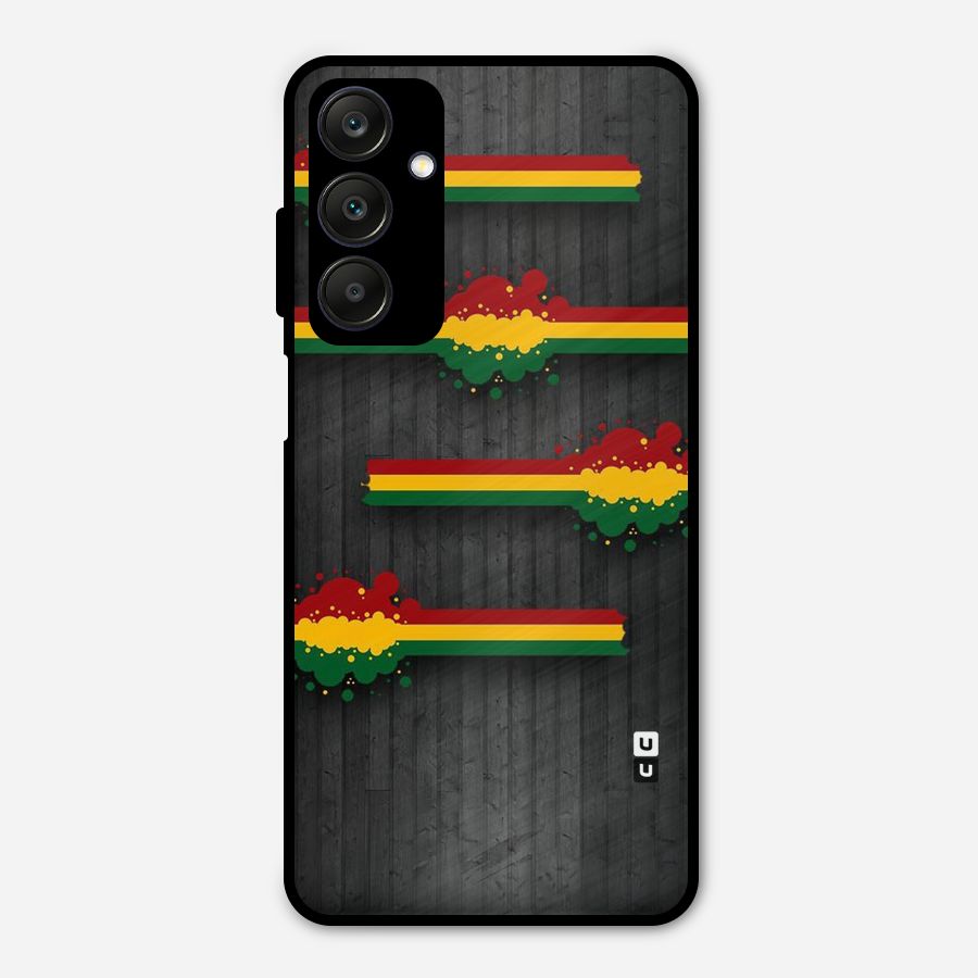 Tricolor Splash Design Metal Back Case for Galaxy A25 5G