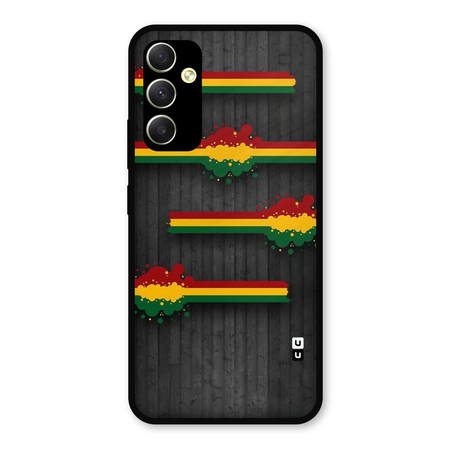 Tricolor Splash Design Metal Back Case for Galaxy A34