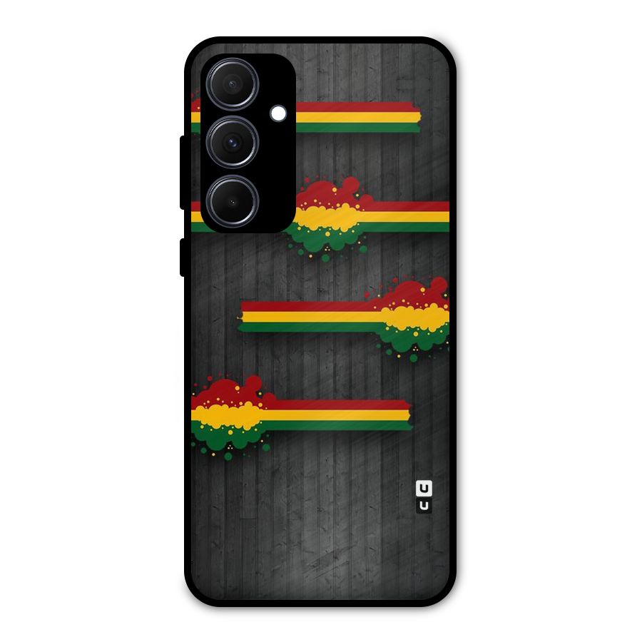 Tricolor Splash Design Metal Back Case for Galaxy A35