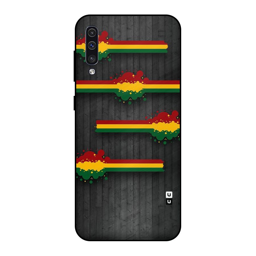 Tricolor Splash Design Metal Back Case for Galaxy A50