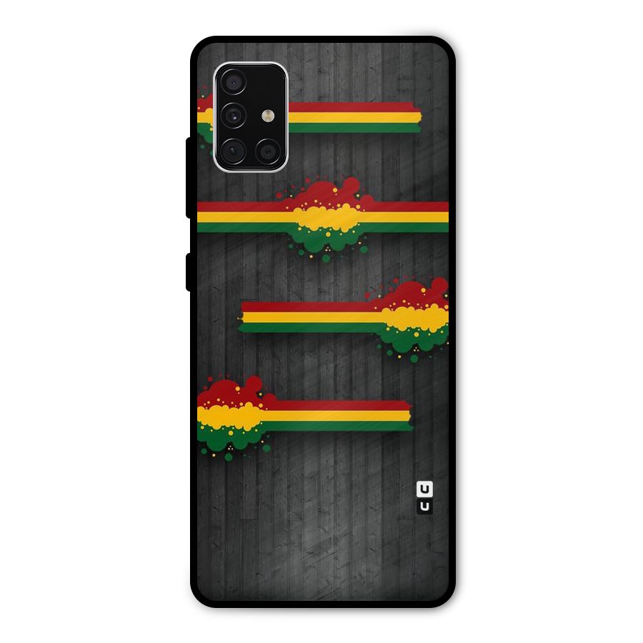 Tricolor Splash Design Metal Back Case for Galaxy A51