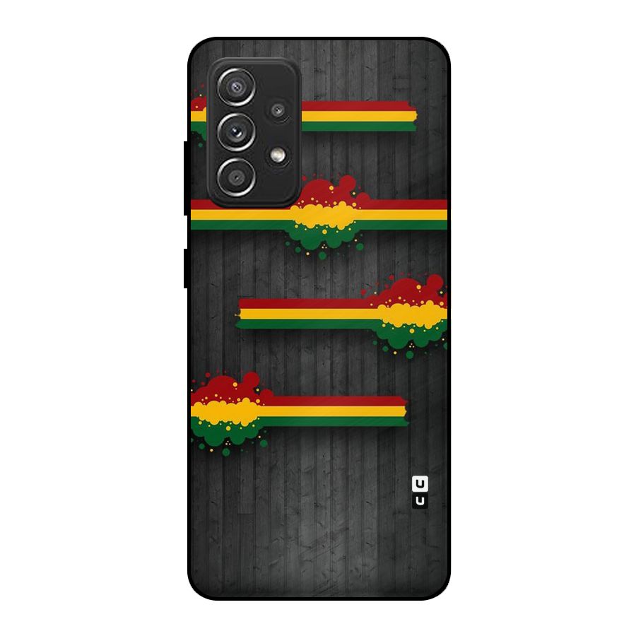 Tricolor Splash Design Metal Back Case for Galaxy A52s 5G