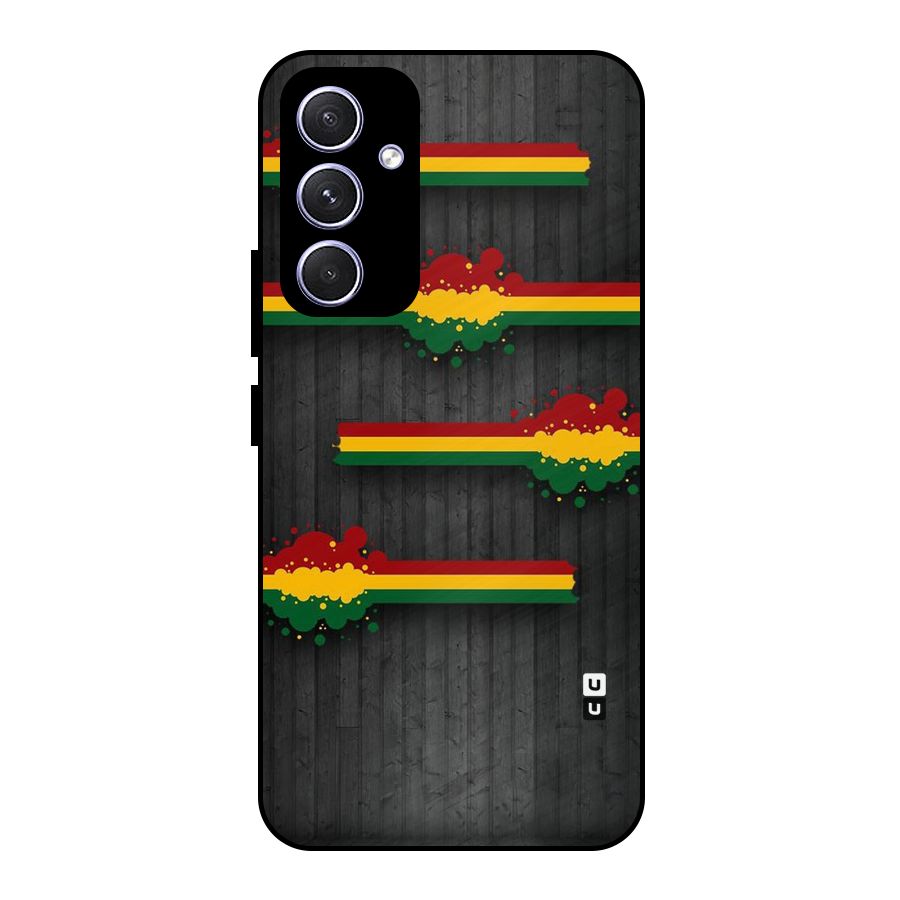 Tricolor Splash Design Metal Back Case for Galaxy A54