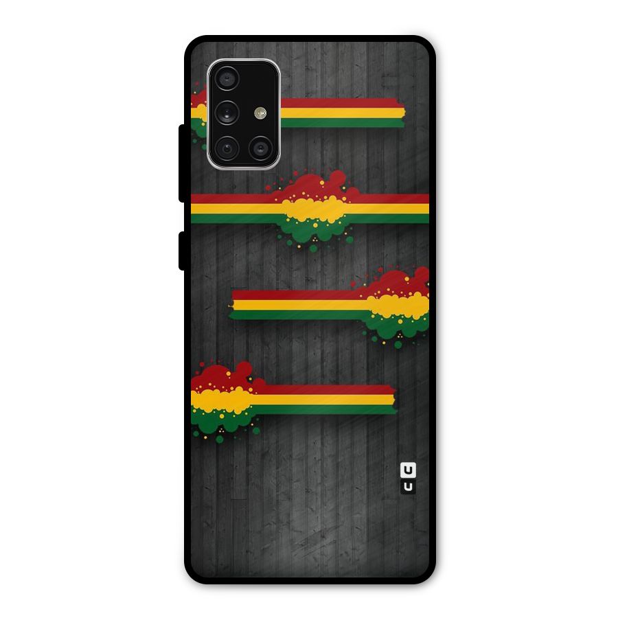 Tricolor Splash Design Metal Back Case for Galaxy A71
