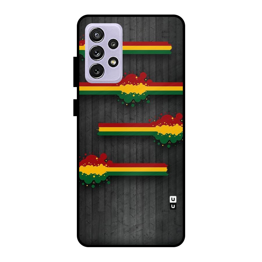 Tricolor Splash Design Metal Back Case for Galaxy A72