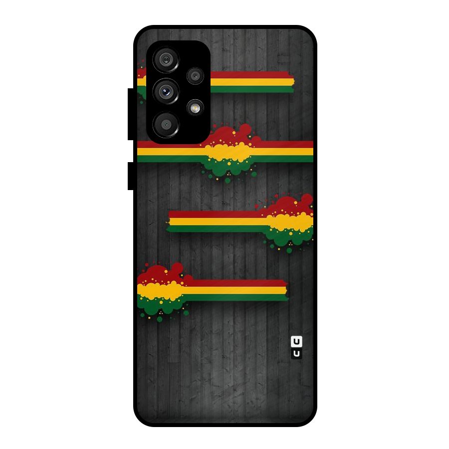 Tricolor Splash Design Metal Back Case for Galaxy A73 5G