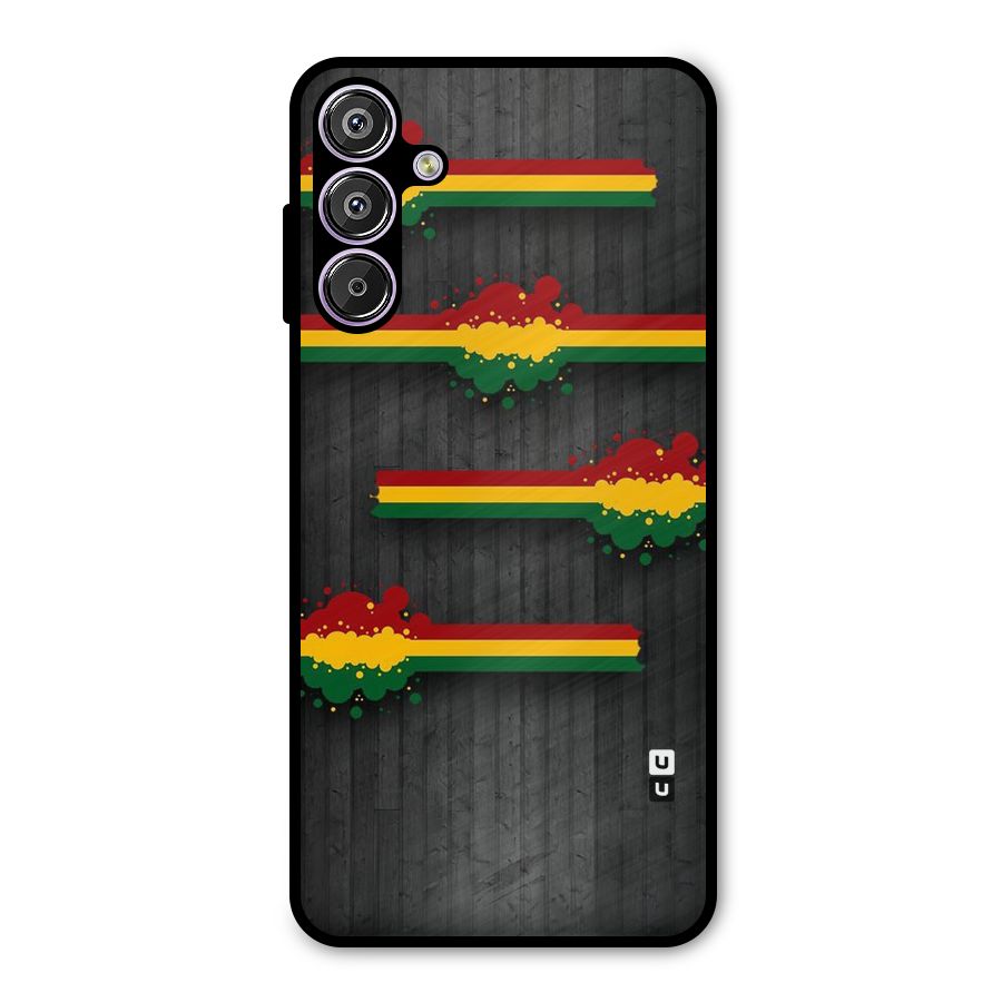 Tricolor Splash Design Metal Back Case for Galaxy F15