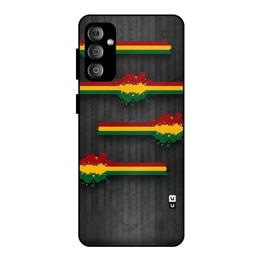 Tricolor Splash Design Metal Back Case for Galaxy F23