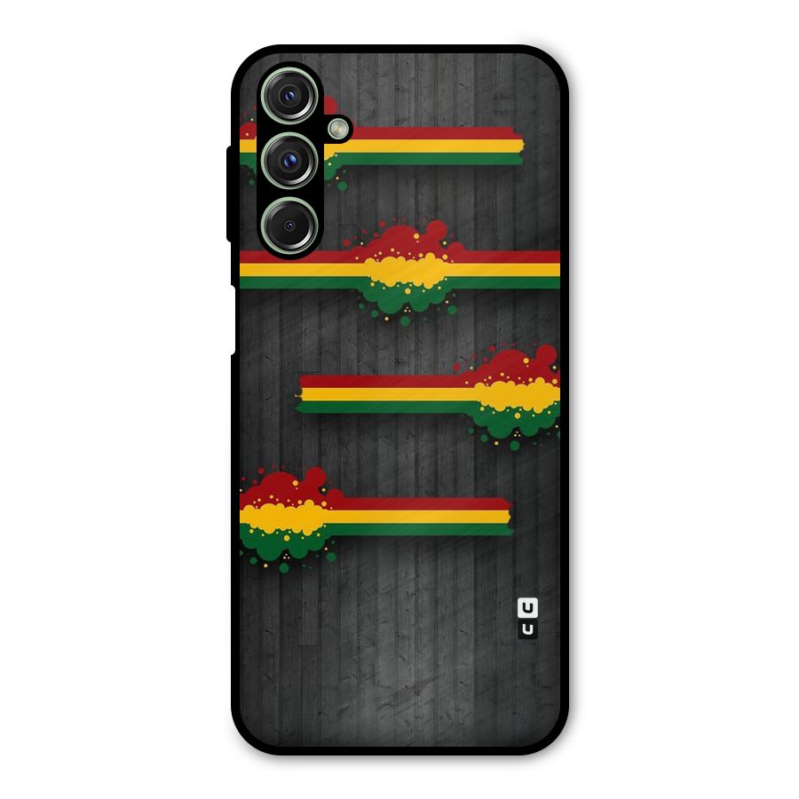 Tricolor Splash Design Metal Back Case for Galaxy F34